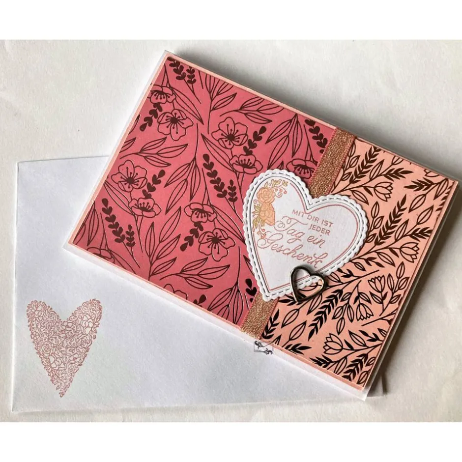Clearance 3D Valentinstagskarte Liebeskarte gefertigt in Handarbeit mit Stampin'Up Material u.a. Valentinstagskarten