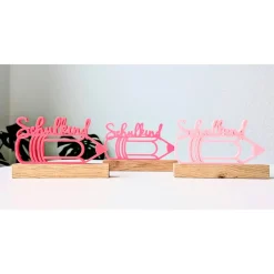 3D-DRUCK Schriftzug "Schulkind" mit Eichenholzsticks aus PLA Kinder Einschulung