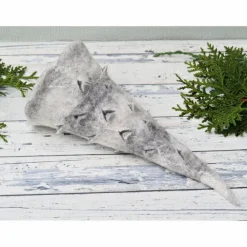 Best Deko Filz Tannenbaum in Grau/Weiß aus dem Naturmaterial Wolle in Handarbeit gefilzt Produkt #472110 Weihnachtsdeko