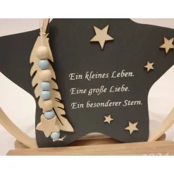 Discount Deko für Sternenkinder | Holzstern für Sternenkind | Erinnerung an verstorbenes Kind | Andenken Fehlgeburt Mutmacher