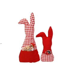 Outlet Deko Hasen im 2er Set mit befüllbaren Hosentaschen Ostergeschenke