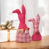 Hot Deko Hasen im 2er Set, Oster Deko, Stoffhasen, Osterhasen mit Tasche Ostergeschenke