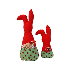 Discount Deko Hasen im 2er Set, Stoffhasen, Osterhasen mit Tasche Ostergeschenke
