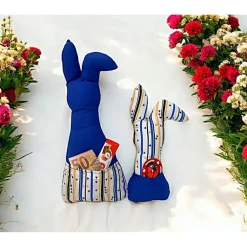 Ostergeschenke|Afrosteff Deko Hasen im 2er Set, Stoffhasen, Osterhasen mit Tasche