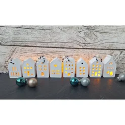 Sale Deko Häuschen mit Ballonlicht im Organzasäckchen ~ Lichthäuser ~ Weihnachten ~ Lichthaus Kerzen & Beleuchtung