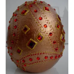 Clearance Dekoei KUPFERFEUER Acrylmalerei auf einem Keramikei Ostergeschenk Kunst Künstler-Ei Sammlerstück Unikat Ostereier
