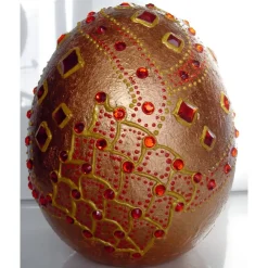 Clearance Dekoei KUPFERFEUER Acrylmalerei auf einem Keramikei Ostergeschenk Kunst Künstler-Ei Sammlerstück Unikat Ostereier