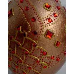 Clearance Dekoei KUPFERFEUER Acrylmalerei auf einem Keramikei Ostergeschenk Kunst Künstler-Ei Sammlerstück Unikat Ostereier