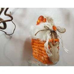 Best Deko-Ei orange Glitzersteine Holz zum Stellen Ostereier