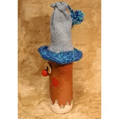 Dekofigur BOMMELWICHTEL Weihnachtswichtel witzige Upcyclingfigur aus Glasflasche m. handgestricktem Mützchen Weihnachtsdeko