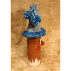 Dekofigur BOMMELWICHTEL Weihnachtswichtel witzige Upcyclingfigur aus Glasflasche m. handgestricktem Mützchen Weihnachtsdeko