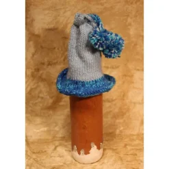 Dekofigur BOMMELWICHTEL Weihnachtswichtel witzige Upcyclingfigur aus Glasflasche m. handgestricktem Mützchen Weihnachtsdeko