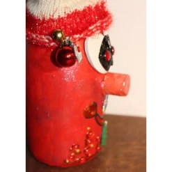 Best Dekofigur BÄUMCHENWICHTEL Weihnachtswichtel witzige Upcyclingfigur aus Sektflasche m. handgestricktem Mützchen Weihnachtsdeko