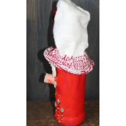 Clearance Dekofigur GLITZERWICHTEL Weihnachtswichtel witzige Upcyclingfigur aus Glasflasche m. handgestricktem Mützchen Weihnachtsdeko