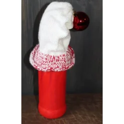 Clearance Dekofigur GLITZERWICHTEL Weihnachtswichtel witzige Upcyclingfigur aus Glasflasche m. handgestricktem Mützchen Weihnachtsdeko