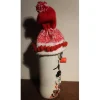 Weihnachtsdeko|Susanne Hiebl...die etwas andere Art! Dekofigur SCHNEEMANNWICHTEL Weihnachtswichtel witzige Upcyclingfigur aus Weinflasche m. handgestricktem Mützchen