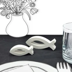 Discount Deko-Fisch in 2 Größen – Christliche Deko für Taufe, Kommunion & Hochzeit Dekoration