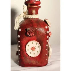 Discount Dekoflasche KAFFEEKRÄNZCHEN Upcycling bemalte Glasflasche Geschenk Frauengeschenk zu Geburtstag Valentinstag Muttertag Kunst