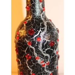 Clearance Dekoflasche RUBINROT Upcycling Flasche Geschenk Frauengeschenk zu Geburtstag Valentinstag Muttertag Geldgeschenk Kunst