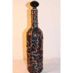 Clearance Dekoflasche RUBINROT Upcycling Flasche Geschenk Frauengeschenk zu Geburtstag Valentinstag Muttertag Geldgeschenk Kunst