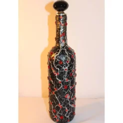Clearance Dekoflasche RUBINROT Upcycling Flasche Geschenk Frauengeschenk zu Geburtstag Valentinstag Muttertag Geldgeschenk Kunst