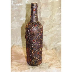 Discount Dekoflasche SKULLS & HEART Upcycling Flasche Flaschenkunst Dekoration Collage Wohndeko Geldgeschenk Steampunk Gothic Deko Halloween