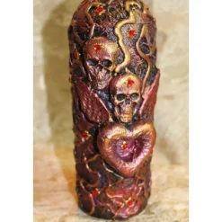 Discount Dekoflasche SKULLS & HEART Upcycling Flasche Flaschenkunst Dekoration Collage Wohndeko Geldgeschenk Steampunk Gothic Deko Halloween