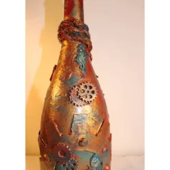 Geschenke Für Männer|Susanne Hiebl...die etwas andere Art! Dekoflasche STEAMPUNK DREAMS Upcycling Industrial-Style Vintagedeko Maritime Deko Geschenkidee für Steampunkfans
