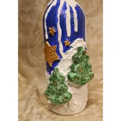 Weihnachtsdeko|Susanne Hiebl...die etwas andere Art! Dekoflasche WINTERLANDSCHAFT Upcycling bemalte Glasflasche Geschenk Winterdeko Wohndeko Weihnachtsdeko