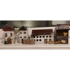 Clearance Deko-Holzhaus, "Bauerndorf" handbemalt Weihnachtsdeko