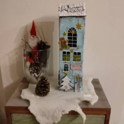 Weihnachtsdeko|GIDDIS FILZBOUTIQUE Deko-Holz-Weihnachtshaus, handbemalt
