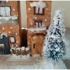 Clearance Deko-Holz-Winterhäuser, handbemalt Weihnachtsdeko