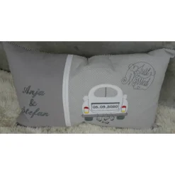 Clearance Dekokissen, Hochzeitkissen, Sofakissen, Namenskissen, Kuschelkissen, bestickt, personalisiert Ringkissen