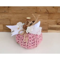Herbst|DeinAccessoires Dekokürbis gehäkelt Wohndekoration Herbstdeko Tischdeko rosa