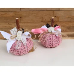 Herbst|DeinAccessoires Dekokürbis gehäkelt Wohndekoration Herbstdeko Tischdeko rosa