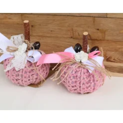 Herbst|DeinAccessoires Dekokürbis gehäkelt Wohndekoration Herbstdeko Tischdeko rosa