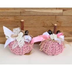 Herbst|DeinAccessoires Dekokürbis gehäkelt Wohndekoration Herbstdeko Tischdeko rosa