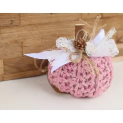 Herbst|DeinAccessoires Dekokürbis gehäkelt Wohndekoration Herbstdeko Tischdeko rosa