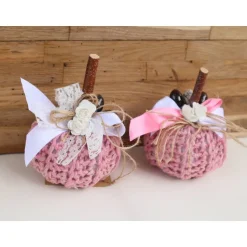 Herbst|DeinAccessoires Dekokürbis gehäkelt Wohndekoration Herbstdeko Tischdeko rosa