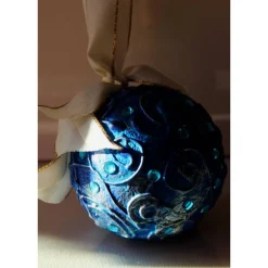 Weihnachtsdeko|Susanne Hiebl...die etwas andere Art! Dekokugel BLAUTÜRKIS abstrakte Acrylmalerei auf einer Styroporkugel Fensterdeko Hängedeko Weihnachtskugel Deko