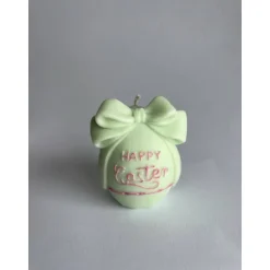 Discount Dekorative Happy Easter Kerze mit Schleife, handgegossen in Frühlingsfarben für deine Osterdeko Osterkerzen
