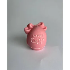 Discount Dekorative Happy Easter Kerze mit Schleife, handgegossen in Frühlingsfarben für deine Osterdeko Osterkerzen