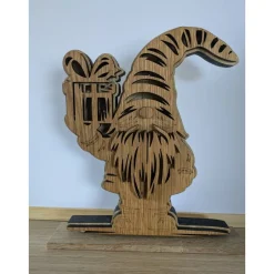 Sale Dekorativer Holz Wichtel mit LED Beleuchtung - Handarbeit Kerzen & Beleuchtung