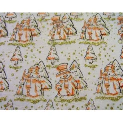 Clearance Deko-Stoff Schneemann orange-gold Weihnachtsstoffe