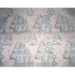 New Deko-Stoff Schneemann silber-blau Weihnachtsstoffe