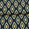 Weihnachtsstoffe|Modeatelier-Hildegard Dekostoff Zwiebelmuster Onion schwarz weiß ocker türkis – Taschenstoff & Möbelstoff Meterware made in EU