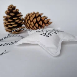 Best Deko-Weihnachtsstern "Best Wishes" - aus Vintage-Baumwollstoff 60er Jahre - von he-ART by helen Weihnachtsdeko