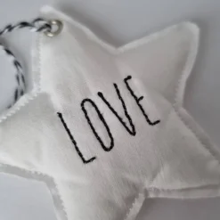 Best Deko-Weihnachtsstern "Love" - aus Vintage-Baumwollstoff 60er Jahre - von he-ART by helen Weihnachtsdeko