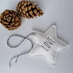 Best Deko-Weihnachtsstern "Love" - aus Vintage-Baumwollstoff 60er Jahre - von he-ART by helen Weihnachtsdeko