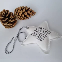 Hot Deko-Weihnachtsstern "Warm Wishes" - aus Vintage-Baumwollstoff 60er Jahre - von he-ART by helen Weihnachtsdeko